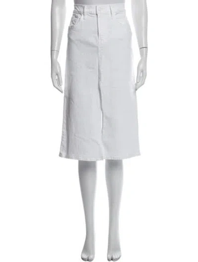 Pre-owned Mother Raw-edge Trim Midi Length Skirt In White