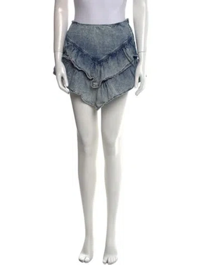 Pre-owned Mother Raw-edge Trim Mini Skirt In Blue