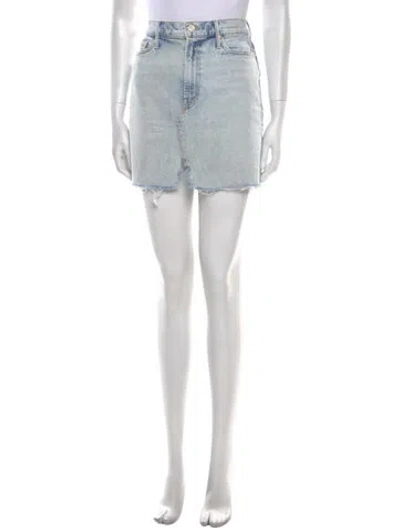 Pre-owned Mother Raw-edge Trim Mini Skirt In Blue