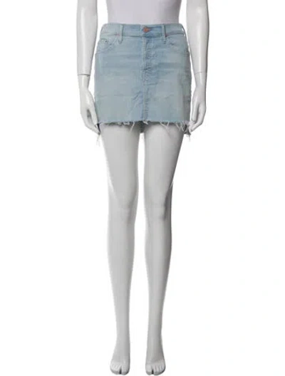 Pre-owned Mother Raw-edge Trim Mini Skirt In Blue
