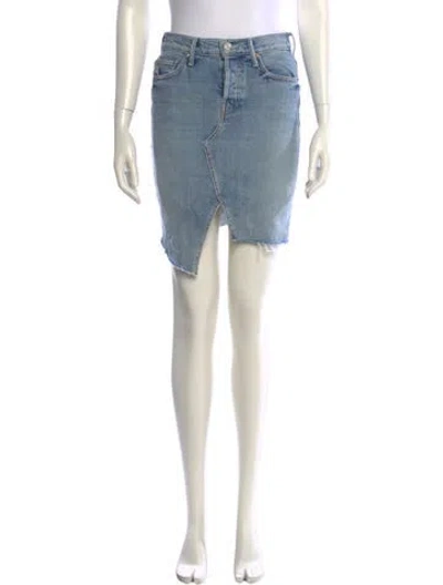 Pre-owned Mother Raw-edge Trim Mini Skirt In Blue