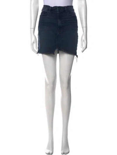 Pre-owned Mother Raw-edge Trim Mini Skirt In Blue