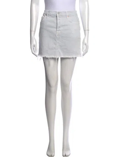 Pre-owned Mother Raw-edge Trim Mini Skirt In Blue