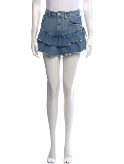 Pre-owned Mother Raw-edge Trim Mini Skirt In Blue