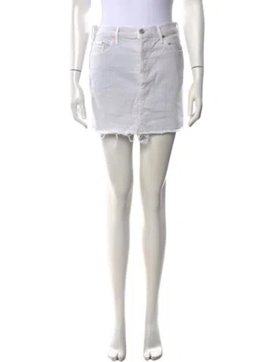Pre-owned Mother Raw-edge Trim Mini Skirt In Blue