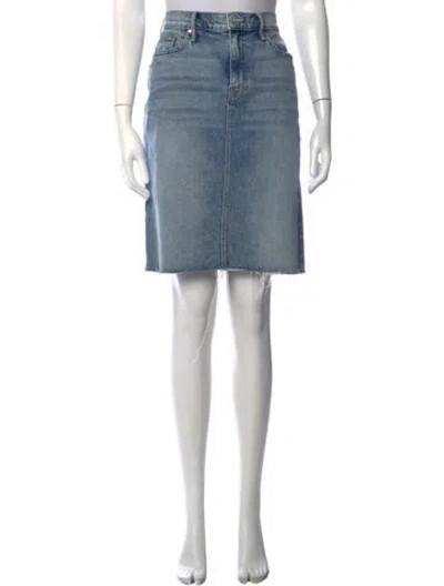 Pre-owned Mother Raw-edge Trim Mini Skirt In Blue