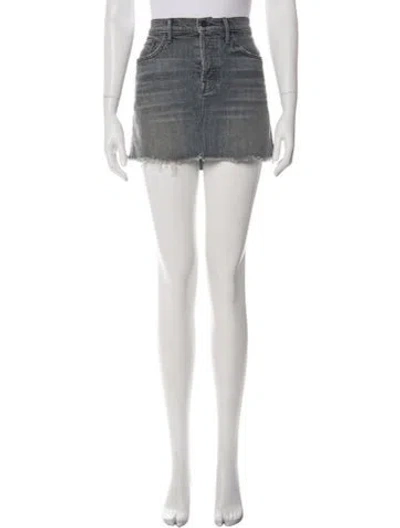 Pre-owned Mother Raw-edge Trim Mini Skirt In Green