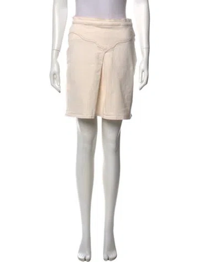 Pre-owned Mother Raw-edge Trim Mini Skirt In Neutral