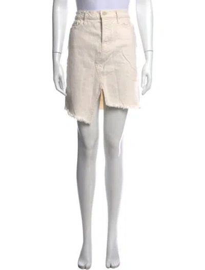 Pre-owned Mother Raw-edge Trim Mini Skirt In Neutral