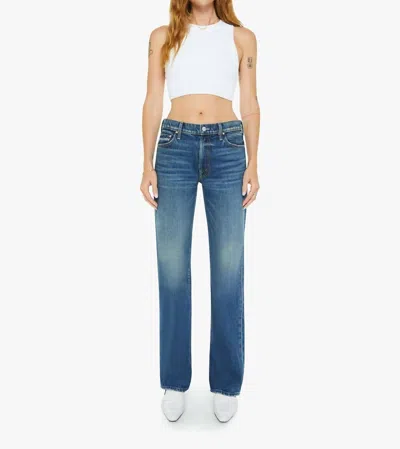 Mother Womens After Midnight The Reifler Straight-leg Denim Jeans In Blue