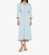 Mother The Rhapsody High-low Midi Denim Dress In Blue