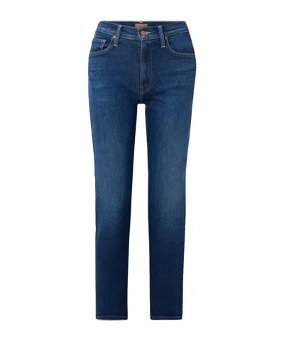 Mother The Mid-rise Rider Flood Mid-rise Skinny Jeans In Blue