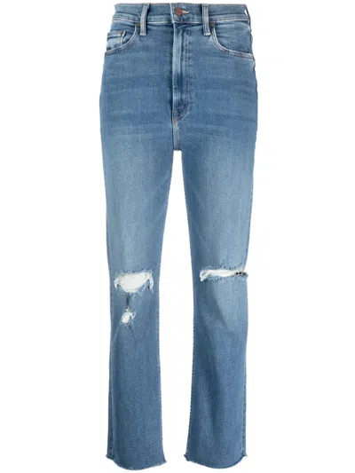 Mother Rider High-rise Straight-leg Jeans In Blue