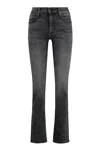 Mother Rider Skimp 5-pocket Straight-leg Jeans In Gray