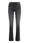 Mother Rider Skimp 5-pocket Straight-leg Jeans In Gray