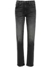 Mother The High Waisted Rascal Slice Undone Hem Friday The 13th Jeans In Grey