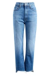 Mother Rider Step Fray Hem Ankle Jeans In Loafers And Lassos