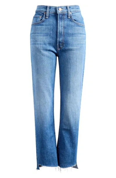 Mother Rider Step Fray Hem Ankle Jeans In Loafers And Lassos