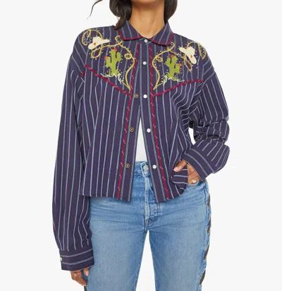 Mother Riding Shotgun Top In Circle The Wagon In Blue