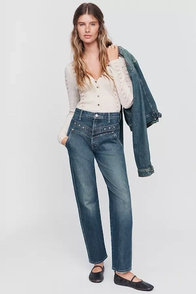 Mother Rock Candy Tune Up High-rise Straight Jeans In Blue