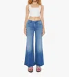 Mother The Roller High Rise Wide Leg Jeans In Work Hard In Multi