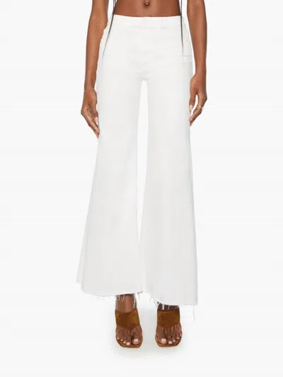 Mother The Roller Fray Flared Jeans In White