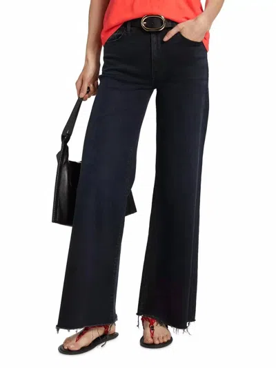 Mother Roller Fray Wide-leg Jean In Night In Venice