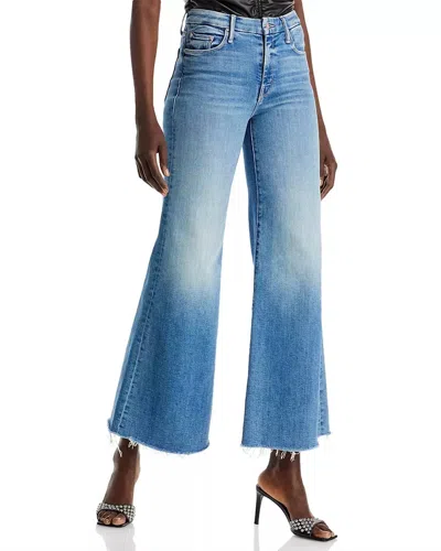 Mother Roller High Rise Wide Leg Jean In Riding The Cliffside In Brown