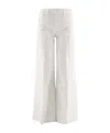 Mother The Hustler Patch Pocket Raw Hem High Waist Ankle Flare Jeans In White