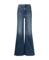 Mother Womens Did You Bring Me Anythin The Bookie Heel Straight-leg High-rise Denim Jeans In Blue