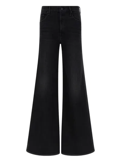 Mother Roller Sneak Flared Jeans In Black