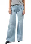 Mother The Roller Sneak Wide Legs Jeans In Blue