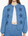 Mother The Rough Puff Bomber Jacket In Blue
