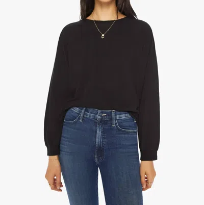 MOTHER ROWDY LONG SLEEVE TOP IN BLACK
