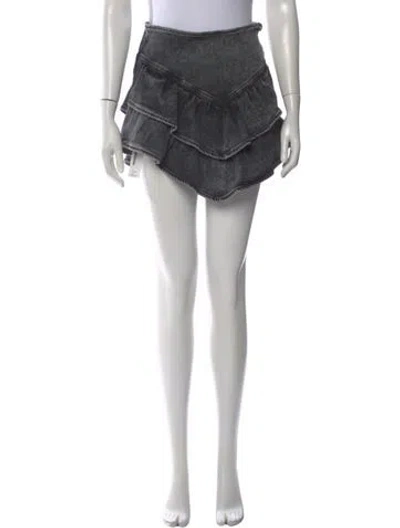 Pre-owned Mother Ruffle Embellishment Mini Skirt In Black