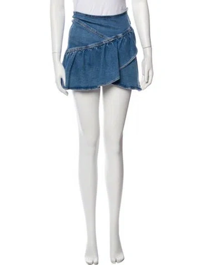Pre-owned Mother Ruffle Embellishment Mini Skirt In Blue