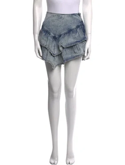 Pre-owned Mother Ruffle Embellishment Mini Skirt In Blue