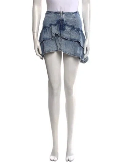 Pre-owned Mother Ruffle Embellishment Mini Skirt In Blue