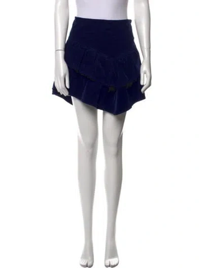 Pre-owned Mother Ruffle Embellishment Mini Skirt In Blue