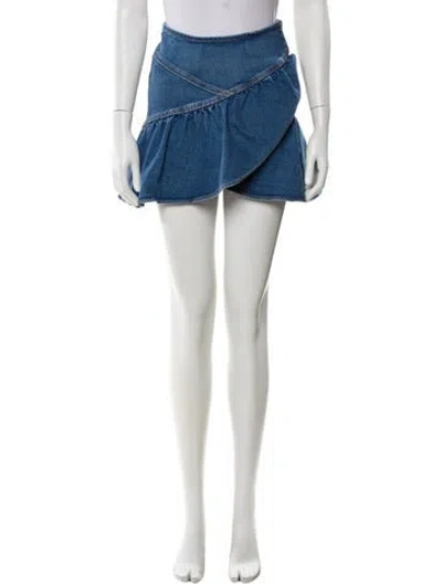 Pre-owned Mother Ruffle Embellishment Mini Skirt In Blue