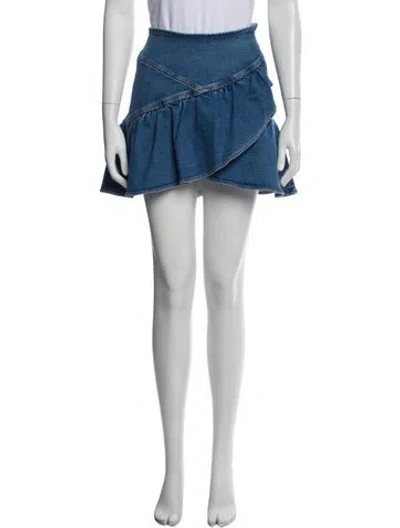 Pre-owned Mother Ruffle Embellishment Mini Skirt In Blue