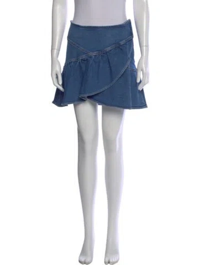 Pre-owned Mother Ruffle Embellishment Mini Skirt In Blue