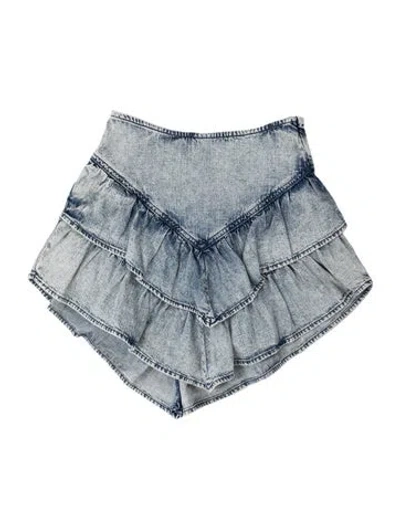 Pre-owned Mother Ruffle Embellishment Mini Skirt In Blue