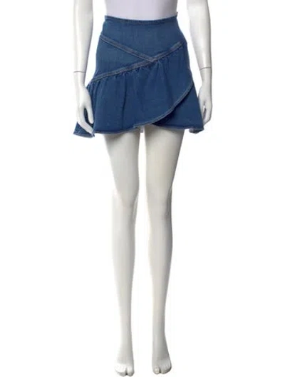 Pre-owned Mother Ruffle Embellishment Mini Skirt In Blue