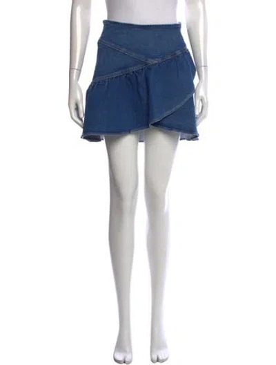 Pre-owned Mother Ruffle Embellishment Mini Skirt In Blue