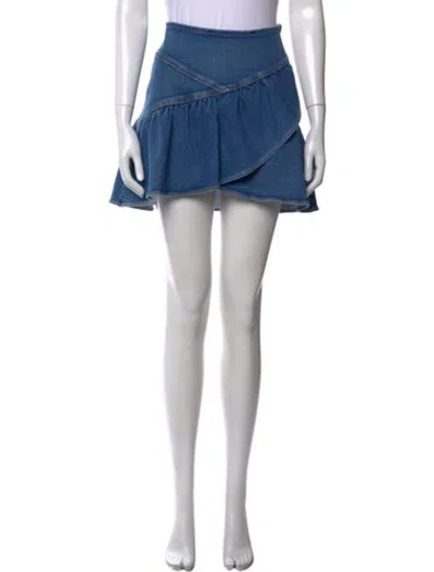 Pre-owned Mother Ruffle Embellishment Mini Skirt In Blue