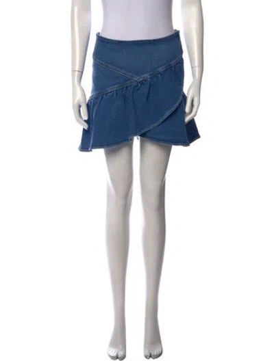 Pre-owned Mother Ruffle Embellishment Mini Skirt In Blue
