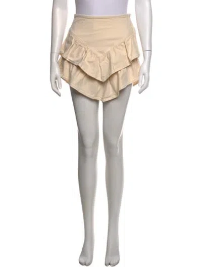 Pre-owned Mother Ruffle Embellishment Mini Skirt In Brown