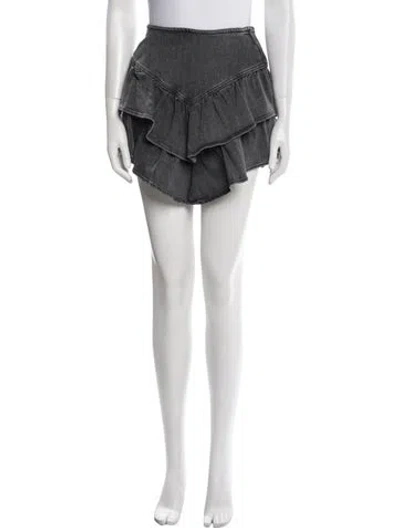 Pre-owned Mother Ruffle Embellishment Mini Skirt In Gray