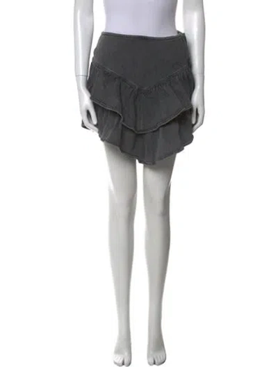 Pre-owned Mother Ruffle Embellishment Mini Skirt In Gray